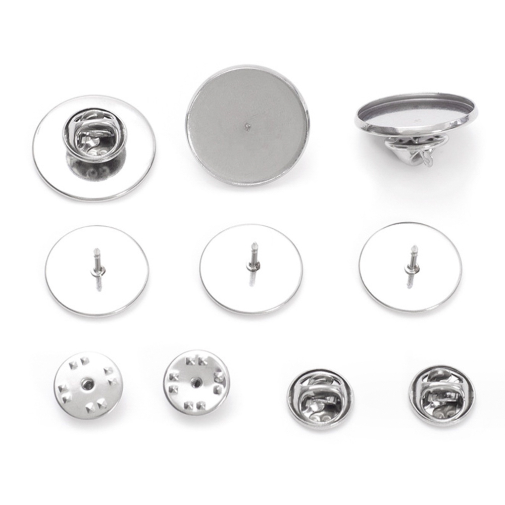 Butterfly Clasp Deployant - 10 Set Stainless Steel 6-30mm Brooch