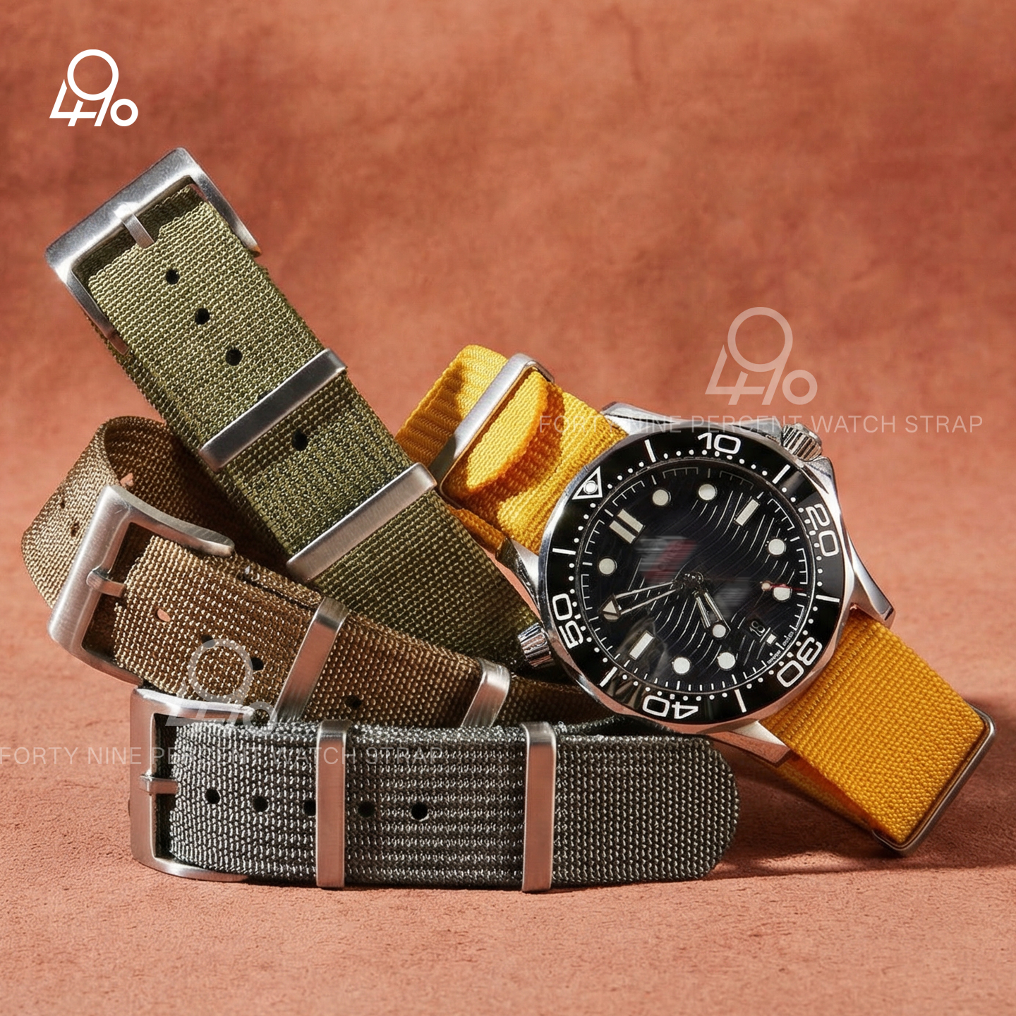 Rubber Strap Diver - High Quality Fabric Watchband 18/19/20mm Woven