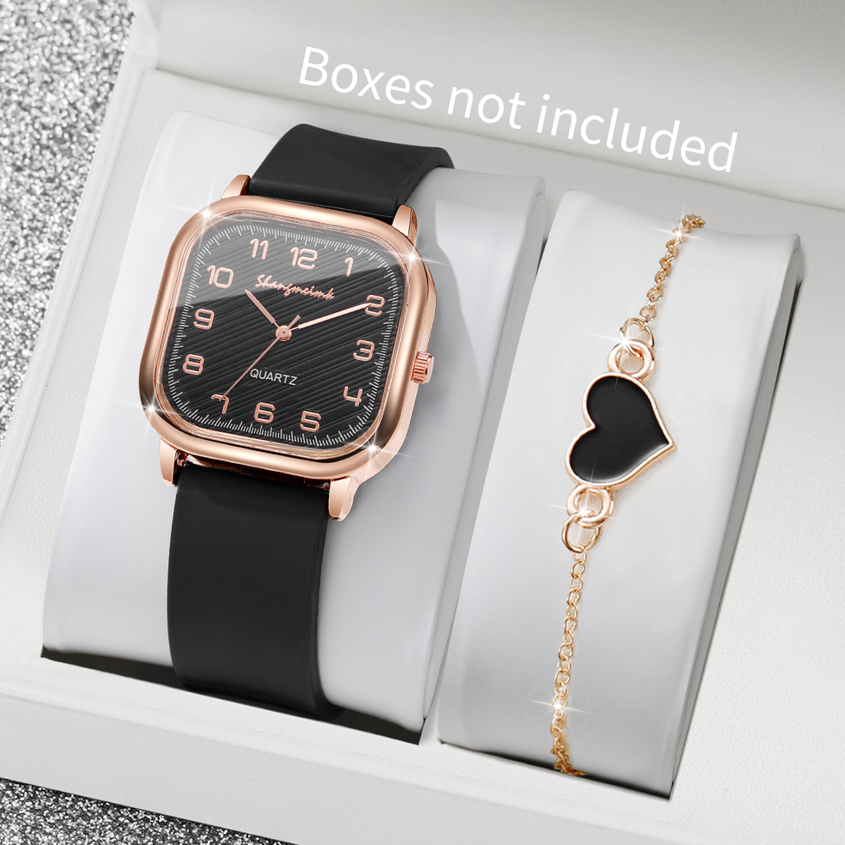 2PCS/Set Fashion Square Women  - đánh giá và giá Silicone Band Women