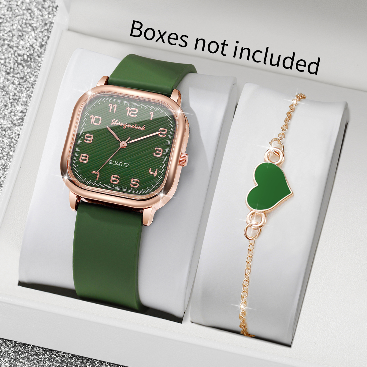 2PCS/Set Fashion Square Women  - đánh giá và giá Silicone Band Women