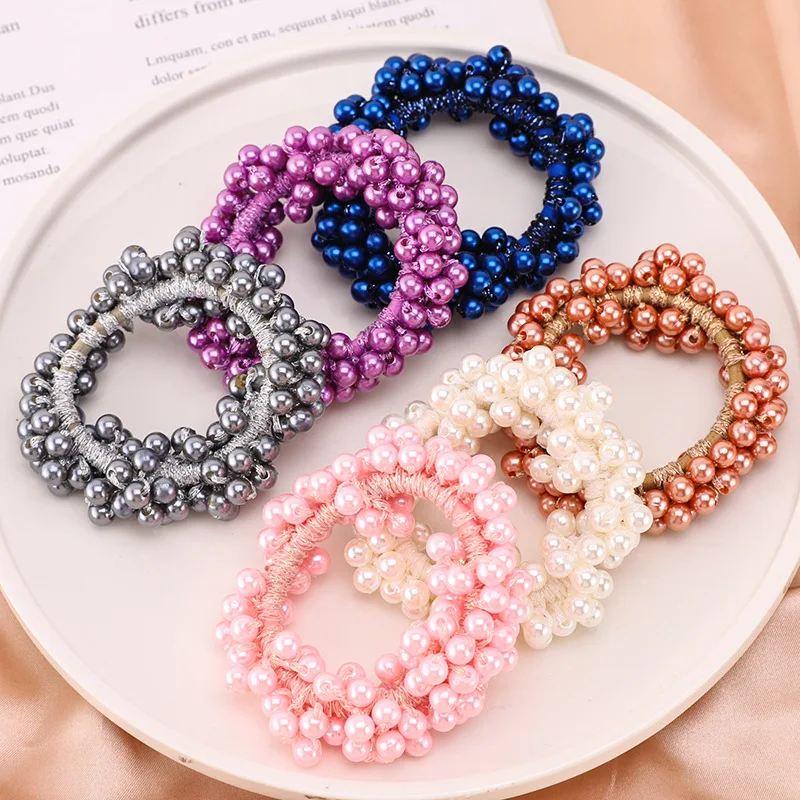 Woman Elegant Pearl Hair Ties  - đánh giá và giá Silicone Band Women