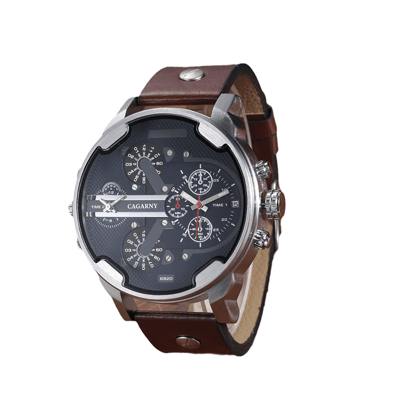 Cagarny Watch 6820 Dual Displa - đánh giá và giá Leather Watch Band Men