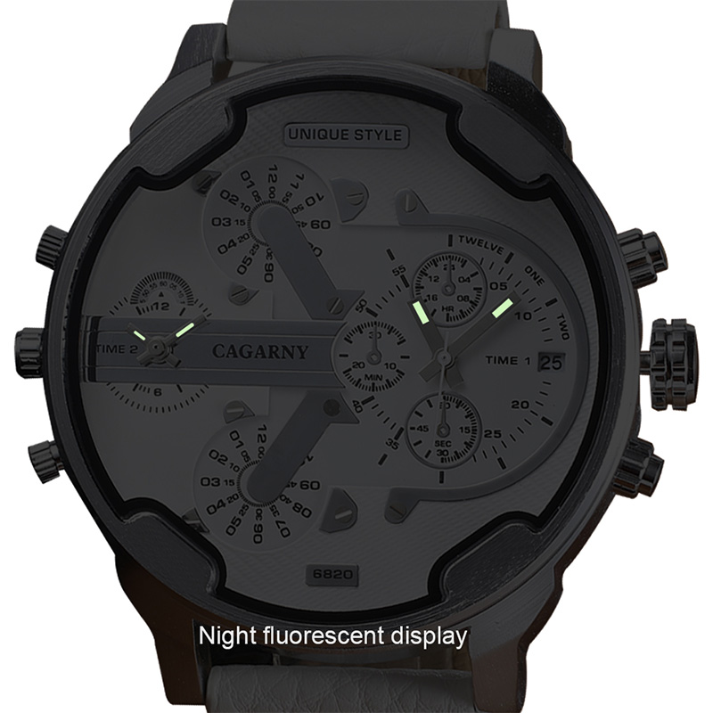 Cagarny Watch 6820 Dual Displa - đánh giá và giá Leather Watch Band Men
