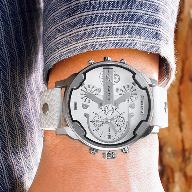 Cagarny Watch 6820 Dual Displa - đánh giá và giá Leather Watch Band Men