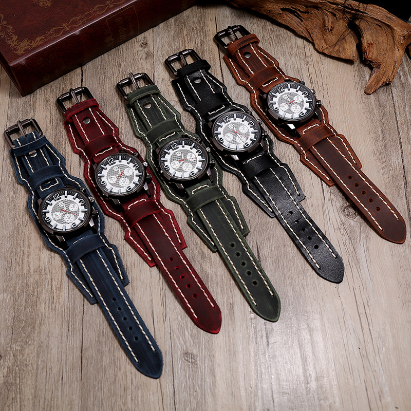 New Retro Mens Watches Genuine - đánh giá và giá Leather Watch Band Men