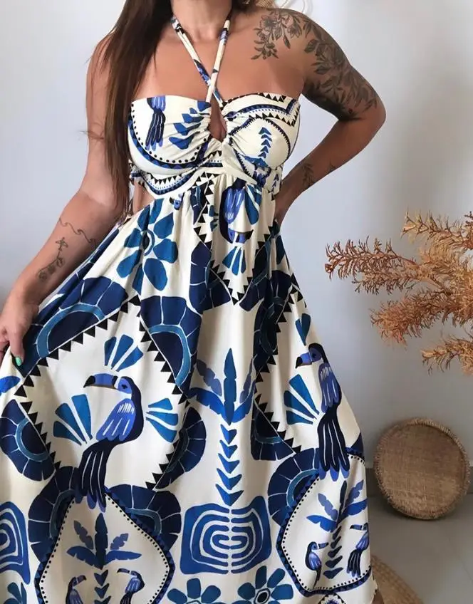 Summer Dress Woman  Vintage Tr - đánh giá và giá Tropic Strap Vintage