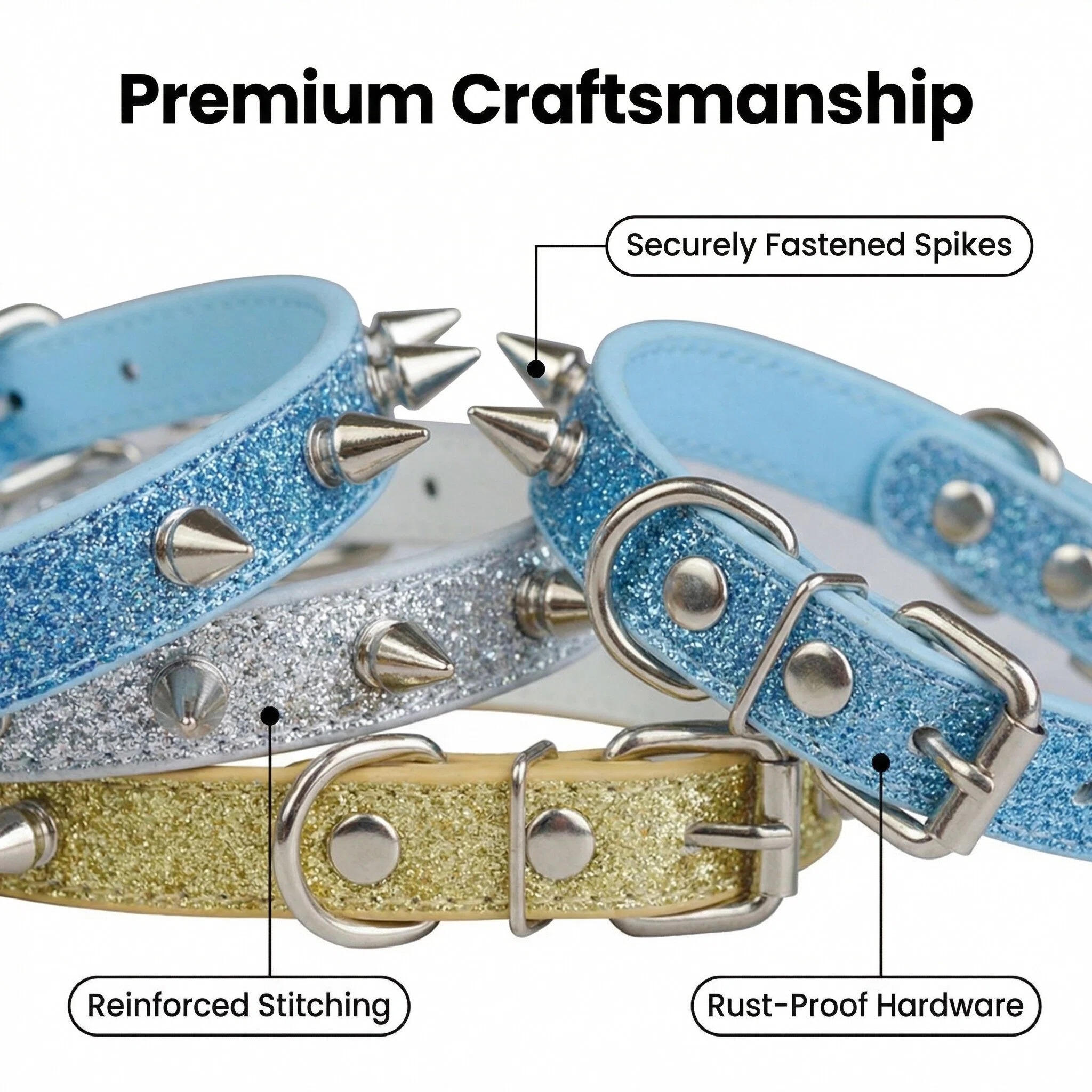 Punk Style Rivet Pet Collar Le - đánh giá và giá Leather Strap Quick Release