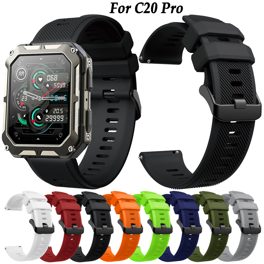 C20 pro Smartwatch 22mm Strap  - đánh giá và giá Silicone Watch Band 22Mm