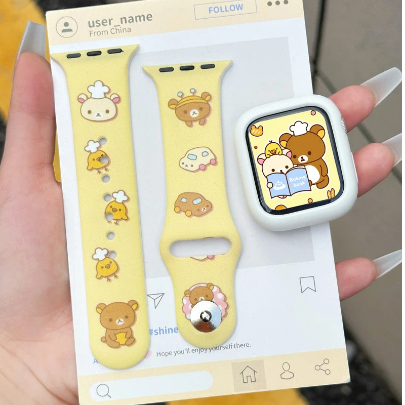 Cute Rilakkuma Print Silicone  - đánh giá và giá Silicone Band Women