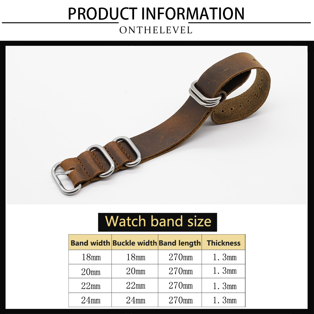 Genuine Leather Watch Band 18m - đánh giá và giá Nato Strap Nylon