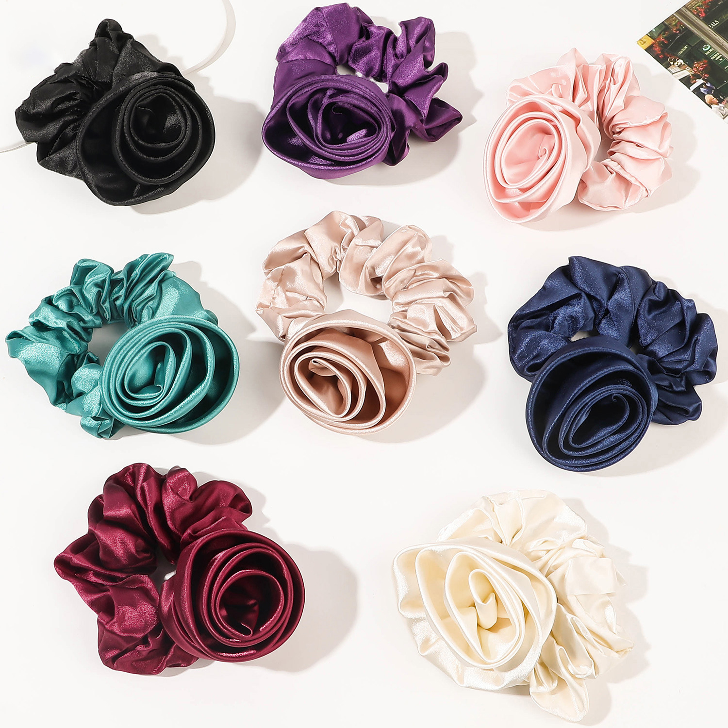 Korean Women Rose Elastic Hair - đánh giá và giá Silicone Band Women