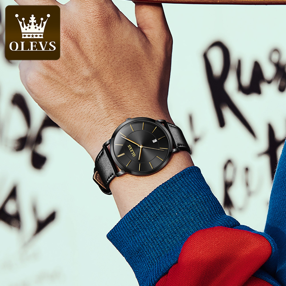 Original OLEVS Quartz Watch fo - đánh giá và giá Leather Watch Band Men